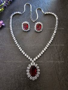 Inaya Ruby Pendant Necklace & Earrings