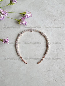 Indian Hair Jewelry Rose Gold CZ Diamond Headband