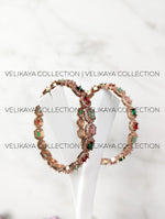 Load image into Gallery viewer, Multicolor Rose Gold Diamante Bangles
