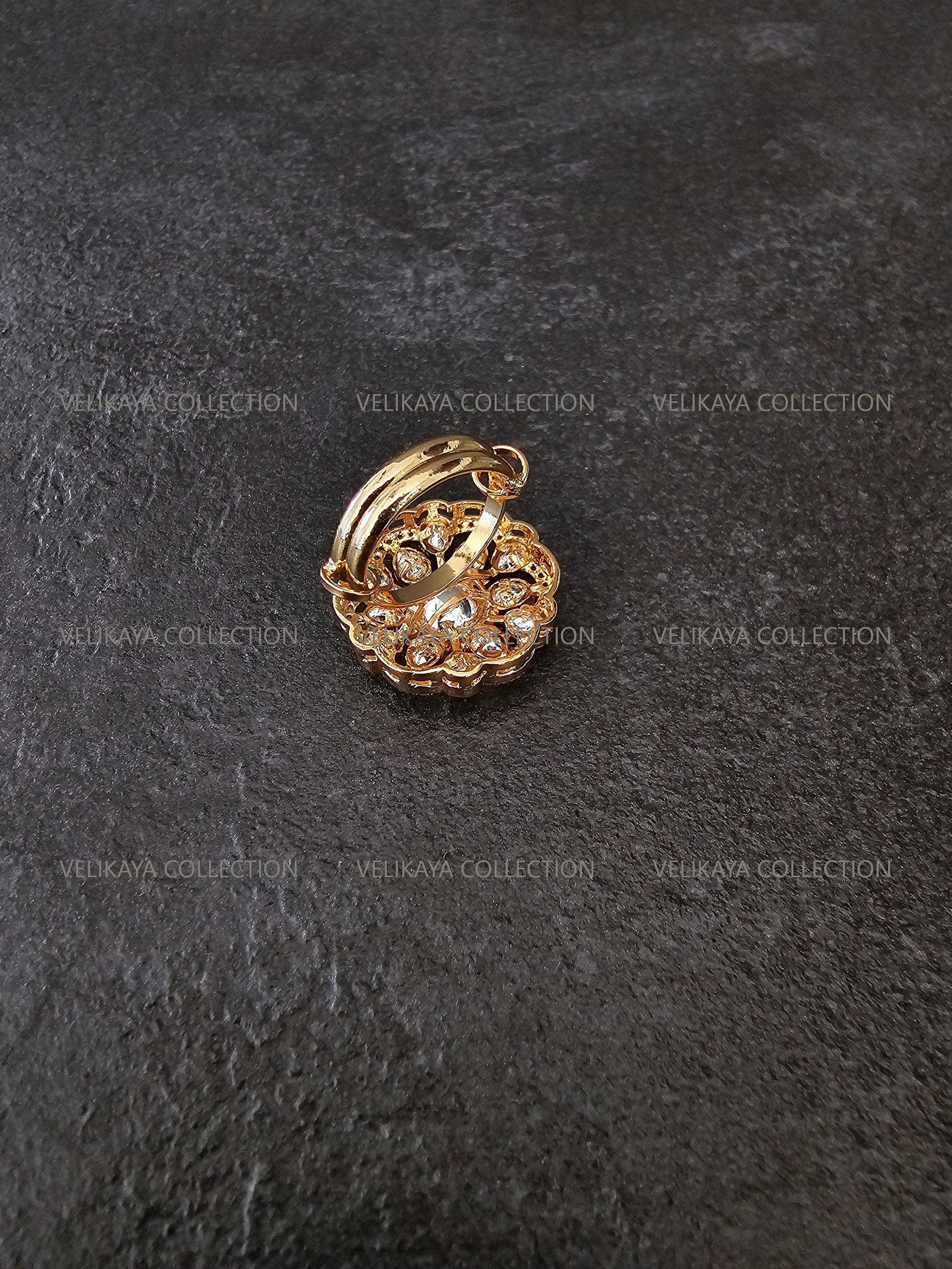 Gold Kundan AD Rings