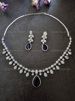 Load image into Gallery viewer, Sophia Blue  CZ Diamond Necklace Set
