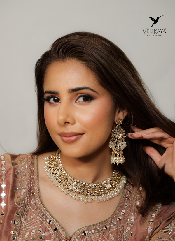 Leela Gold Kundan Necklace Set