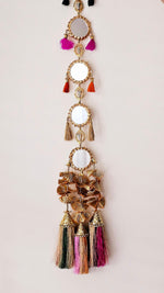 Load image into Gallery viewer, Traditional tassels &amp; mirror paranda with intricate beadwork. A stunning hair accessory designed for Punjabi weddings and cultural celebrations.
