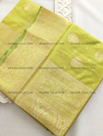 Load image into Gallery viewer, Green Silk Saree with Gold Border
