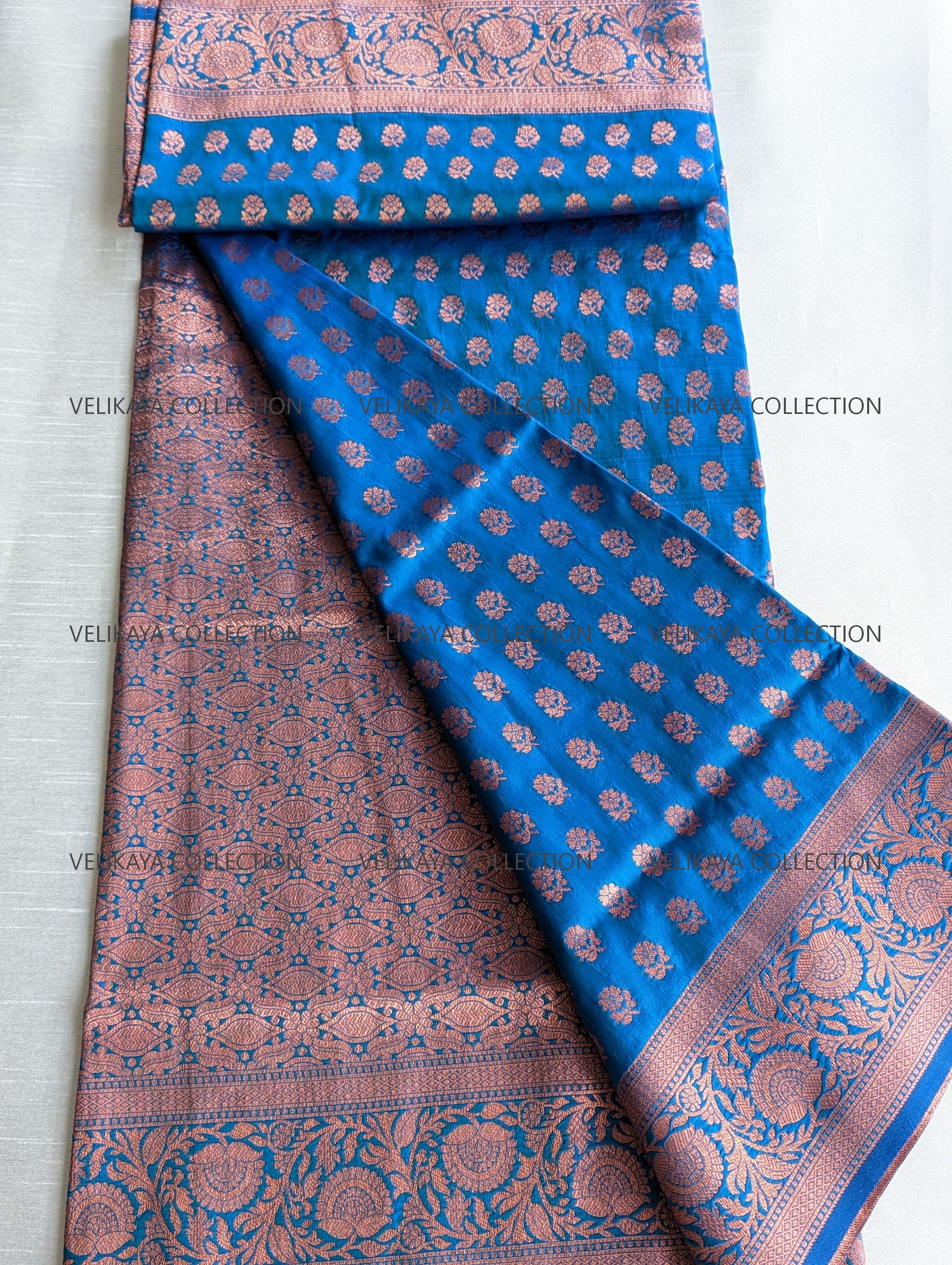 Blue Banarasi Saree and Blouse