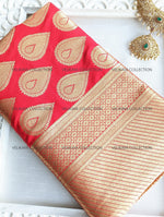 Load image into Gallery viewer, Red &amp; Gold Banarasi Saree with Blouse
