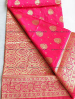 Load image into Gallery viewer, Pink Silk Saree with Gold Border
