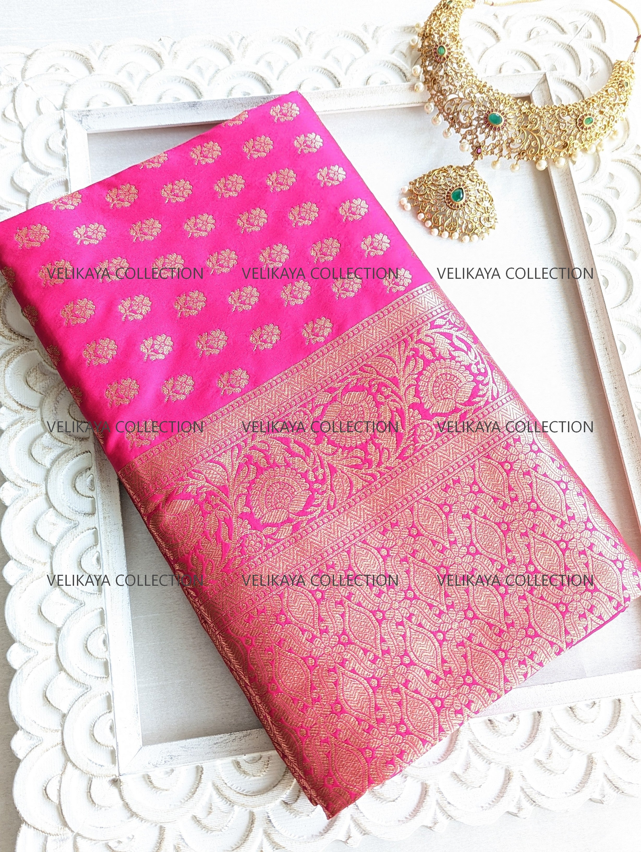 Pink Silk Saree with Blouse