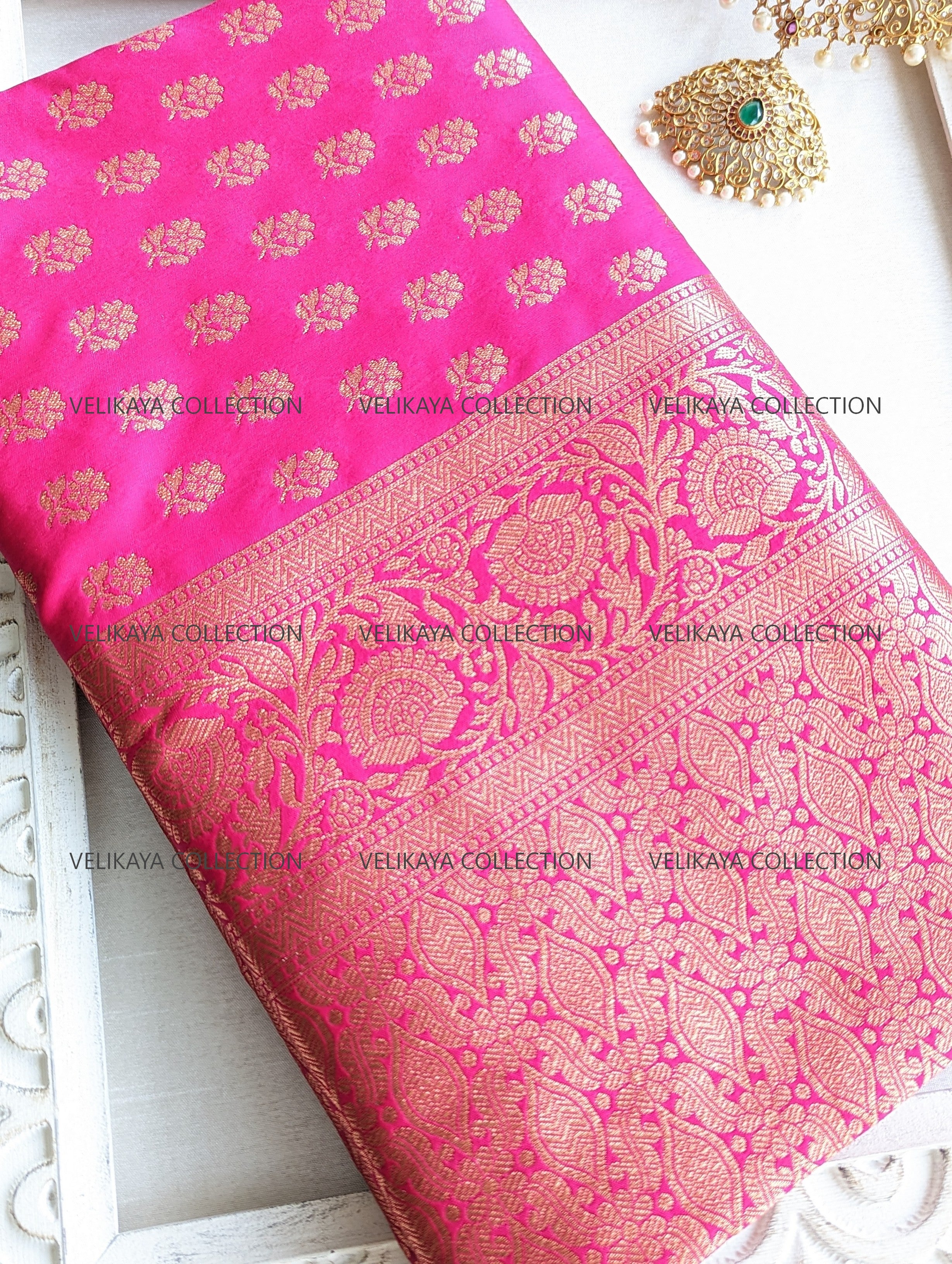 Pink Silk Saree with Blouse