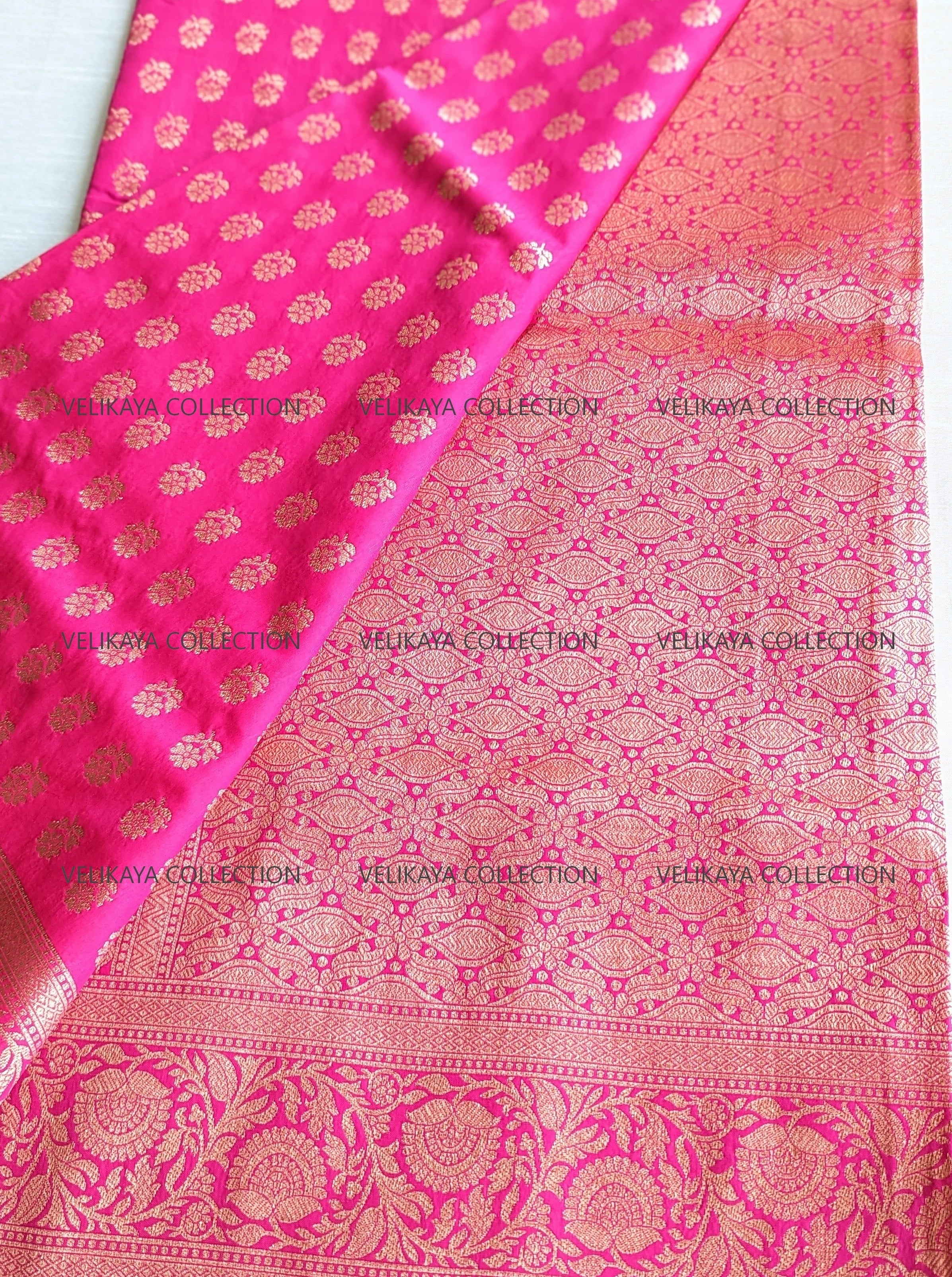 Pink Silk Saree with Blouse