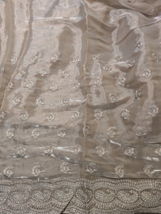 Paisley Organza Saree & Blouse with Rhinestones