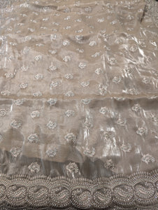 Paisley Organza Saree & Blouse with Rhinestones