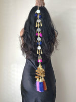 Load image into Gallery viewer, Traditional tassels &amp; mirror paranda with intricate beadwork. A stunning hair accessory designed for Punjabi weddings and cultural celebrations.
