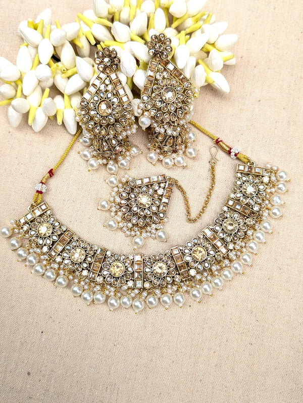 Zoe Gold Polki Necklace Set