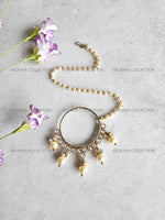 Load image into Gallery viewer, Antique Gold Nose Ring with Pearl Chain
