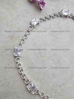 Load image into Gallery viewer, Silver CZ Diamond Headband Sheeshphool
