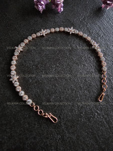 Indian Hair Jewelry Rose Gold CZ Diamond Headband