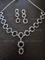 Load image into Gallery viewer, Elizabeth Sapphire Blue CZ Diamond Necklace Set
