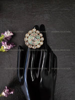 Load image into Gallery viewer, Meenakari Kundan Ring  - Mint Pink
