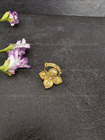 Load image into Gallery viewer, Pink Flower Kundan Ring
