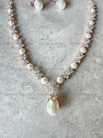 Load image into Gallery viewer, Victorian Pearl Necklace &amp; Earrings Set
