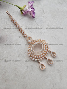 Evelyn Rose Gold CZ Diamond Tikka