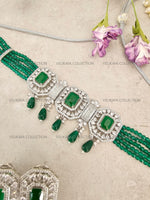 Load image into Gallery viewer, Emerald Victorian Choker Necklace Set
