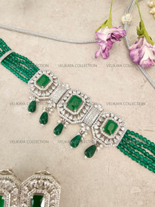 Emerald Victorian Choker Necklace Set