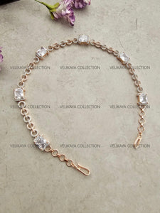 Rose Gold CZ Diamond Headband Sheeshphool