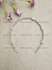 Silver CZ Diamond Headband Sheeshphool