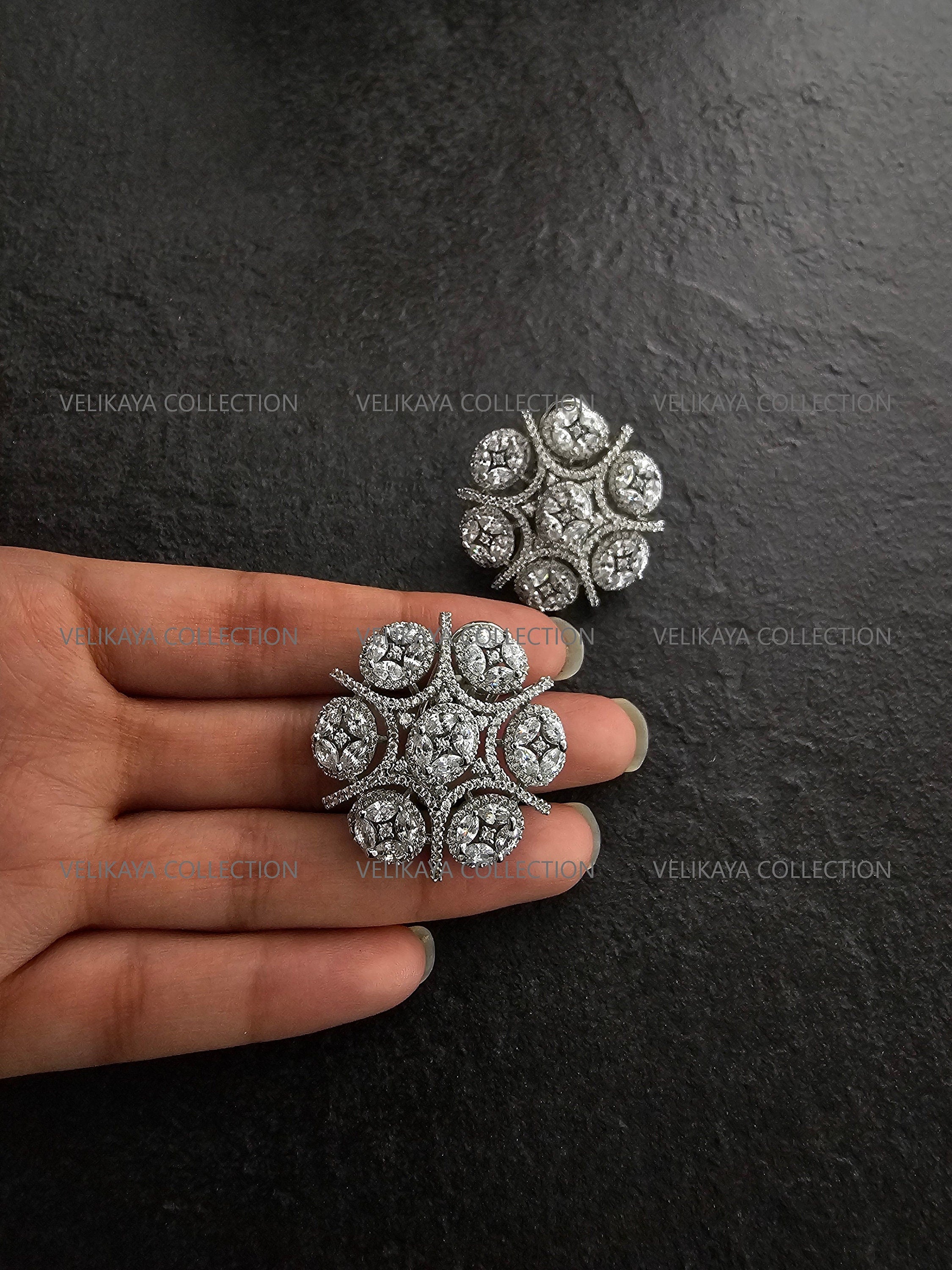 Statement Silver CZ Diamond Studs