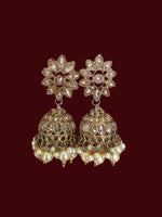 Load image into Gallery viewer, Misha Antique Polki Necklace with Jhumka Tikka

