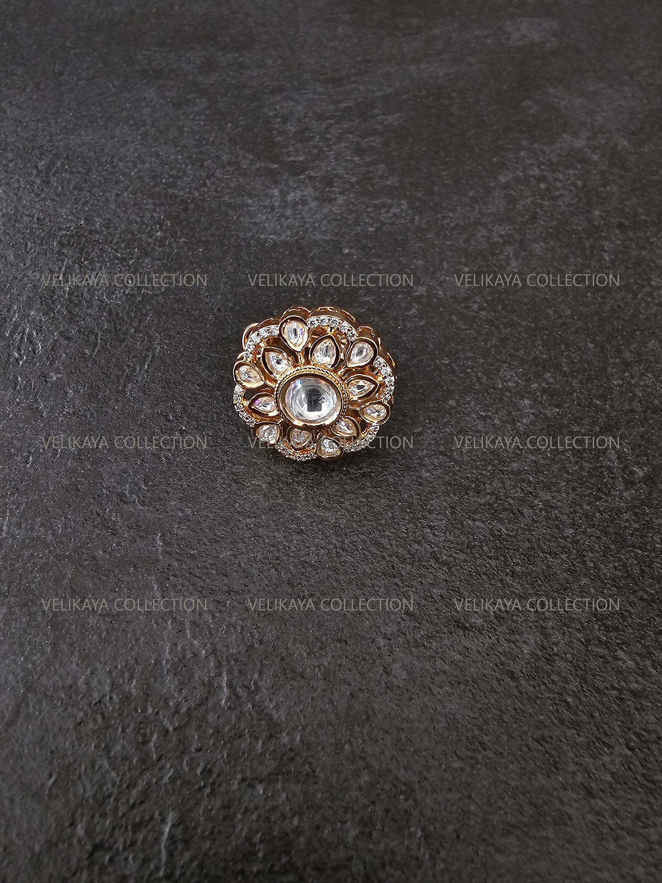 Gold Kundan AD Rings