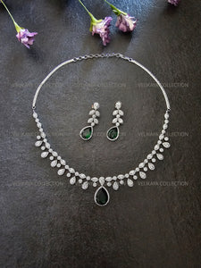 Sophia Green CZ Diamond Necklace Set