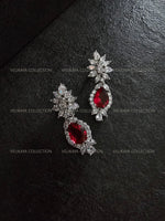 Load image into Gallery viewer, Ruby CZ Diamond Necklace Set
