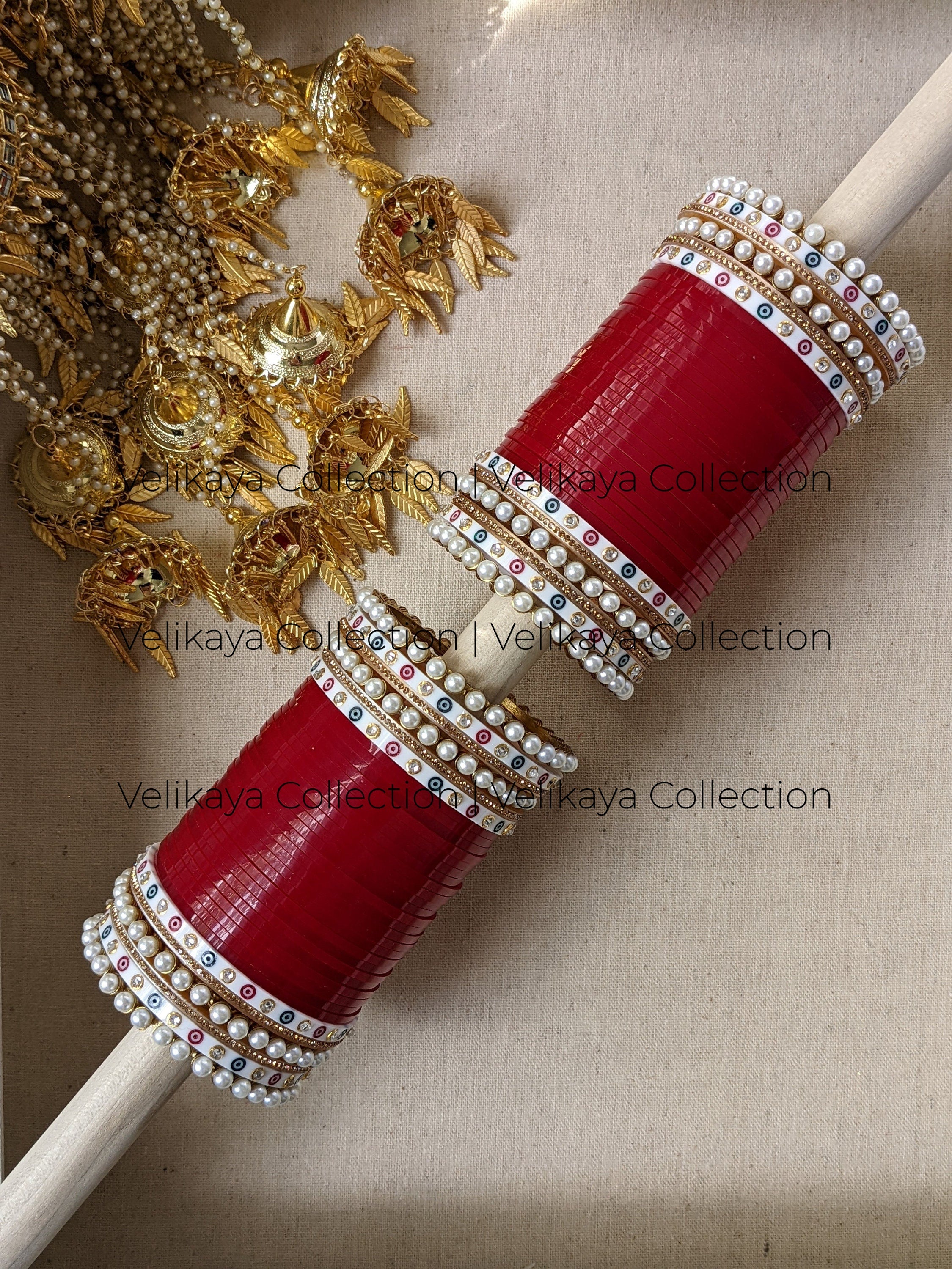 Punjabi Chooda with Pearl Bracelets