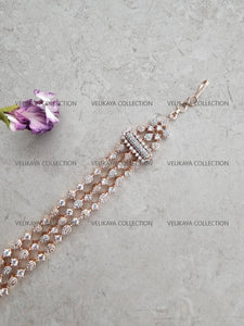 Rose Gold Wedding Hair Jewelry Headband Sheeshphool