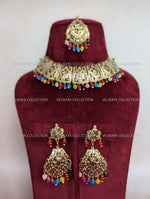 Load image into Gallery viewer, Gulaab Jadau Necklace with Earrings &amp; Tikka
