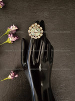 Load image into Gallery viewer, Meenakari Kundan Ring  - Mint Pink
