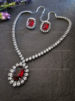 Load image into Gallery viewer, Inaya Ruby Pendant Necklace &amp; Earrings
