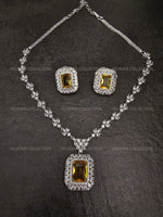 Load image into Gallery viewer, Helena CZ Diamond Yellow Pendant Necklace Set
