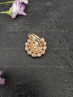 Load image into Gallery viewer, Meenakari Kundan Ring - Green White
