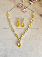 Load image into Gallery viewer, Venus Yellow Crystal Necklace Set
