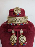 Load image into Gallery viewer, Preet Punjabi Jadau Choker Necklace with Earrings &amp; Tikka
