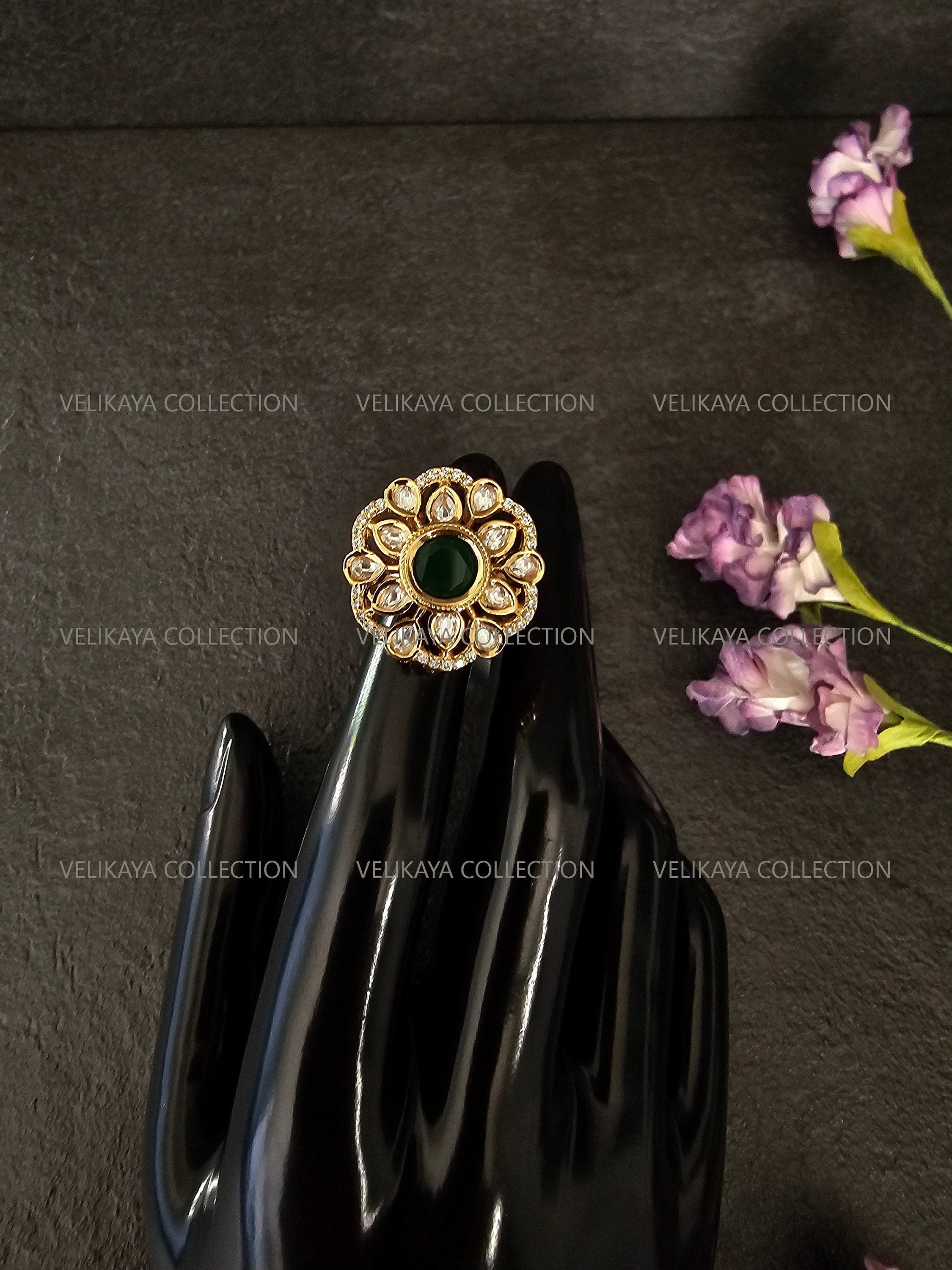 Gold Kundan AD Rings