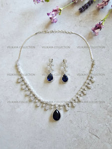 Sophia Blue  CZ Diamond Necklace Set