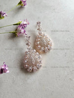 Load image into Gallery viewer, Large Statement Hanging Earrings in Rose Gold
