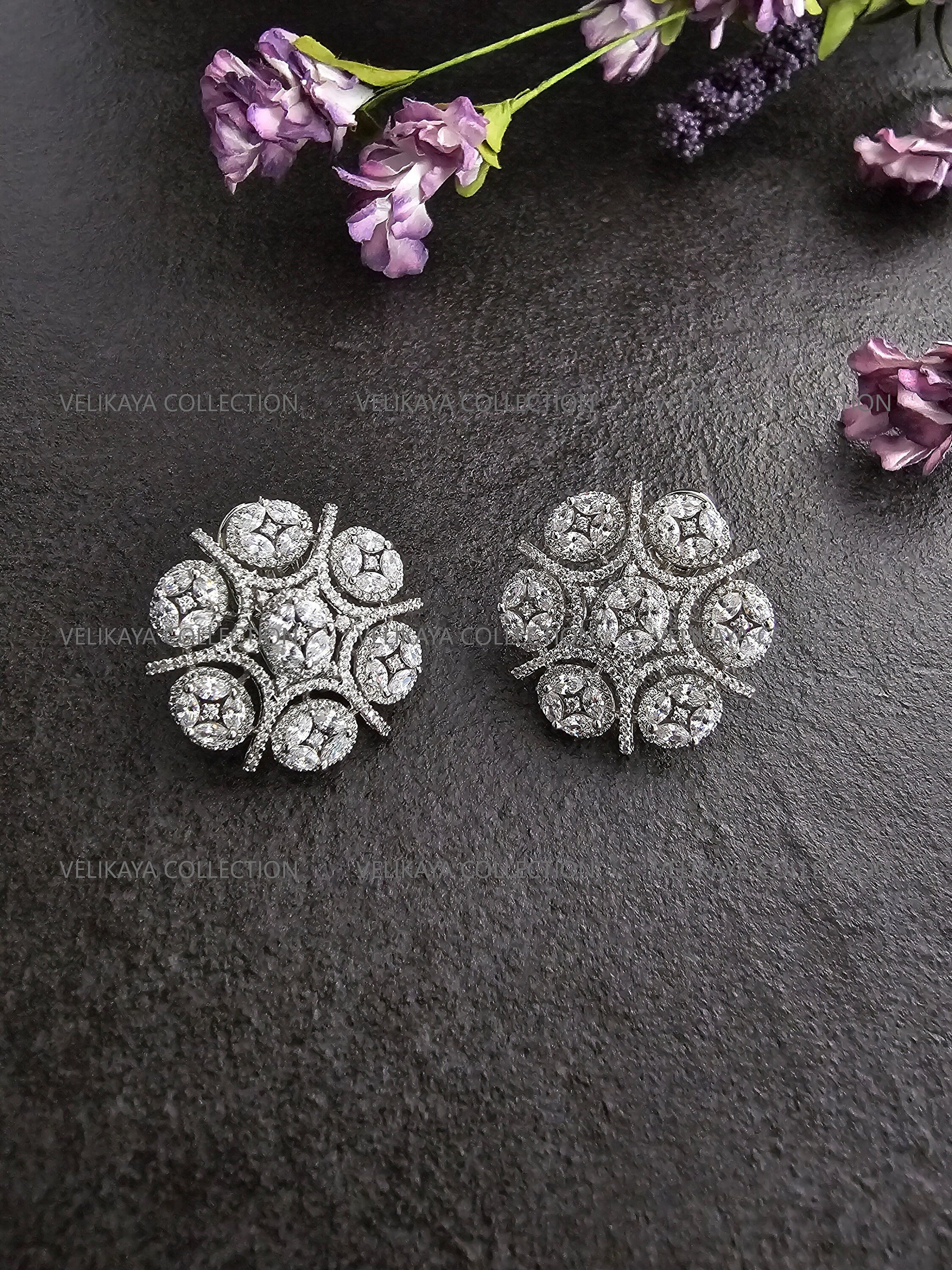 Statement Silver CZ Diamond Studs