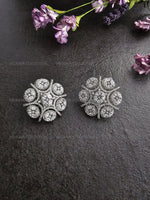 Load image into Gallery viewer, Statement Silver CZ Diamond Studs
