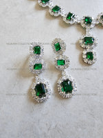 Load image into Gallery viewer, Elizabeth Emerald Green CZ Diamond Necklace Set
